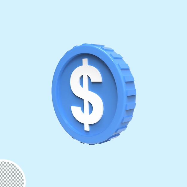 3d ilustración dólar moneda icono dinero 3d render