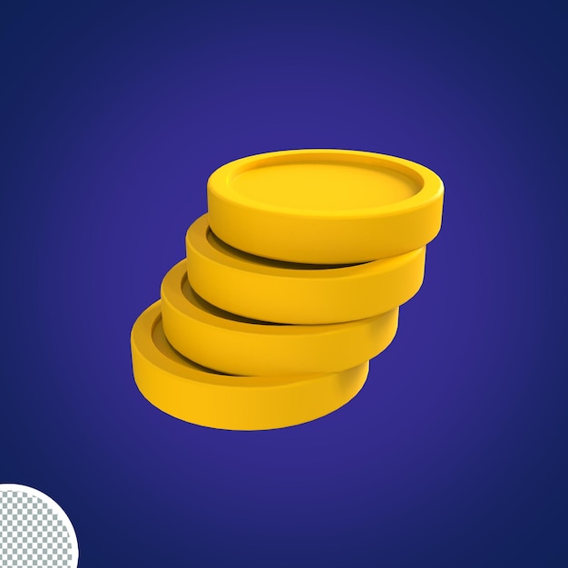 3d ilustración dólar moneda pila icono dinero 3d render