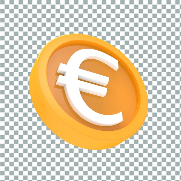 3d ilustración euro moneda icono dinero 3d render