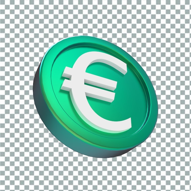 3d ilustración euro moneda icono dinero 3d render