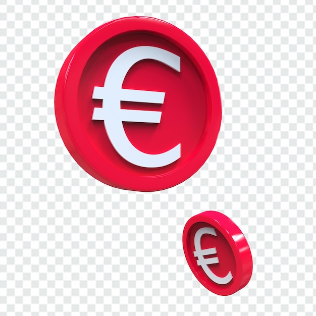 3d ilustración euro moneda icono dinero 3d render