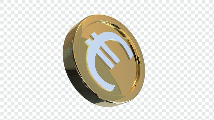 PSD 3d ilustración euro moneda icono dinero 3d render