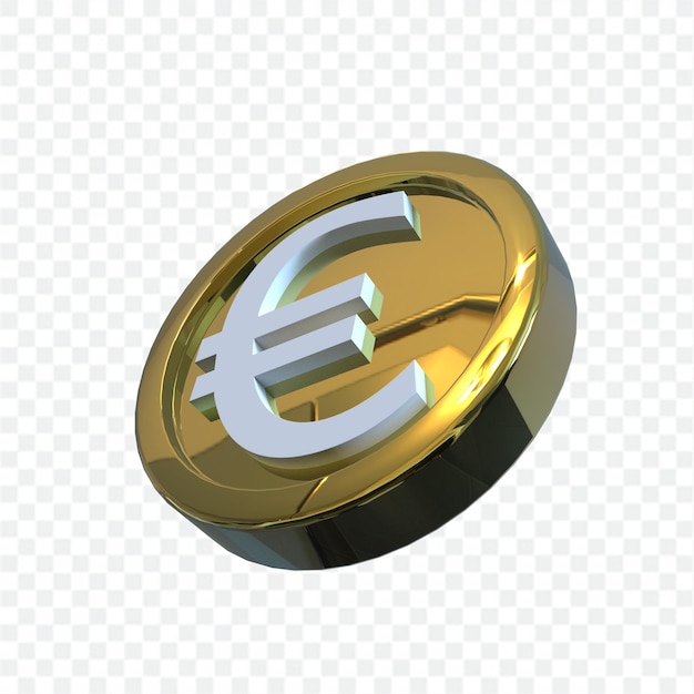 3d ilustración euro moneda icono dinero 3d render