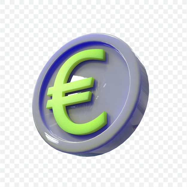 3d ilustración euro moneda icono dinero 3d render