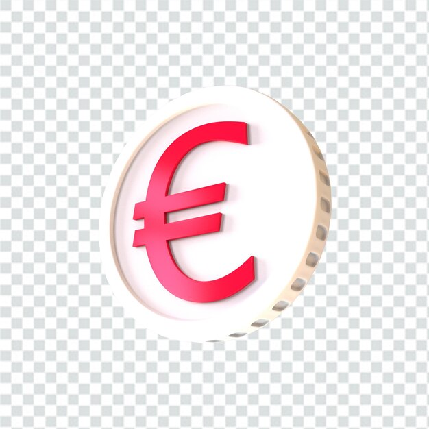 3d ilustración euro moneda icono dinero 3d render