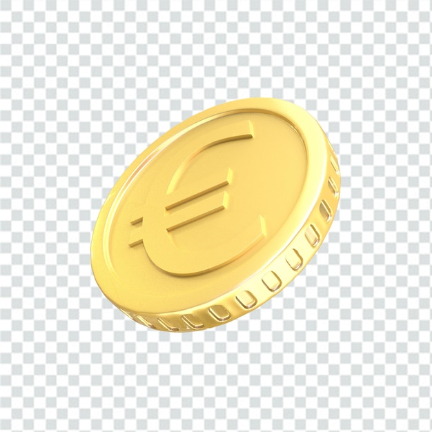 3d ilustración euro moneda icono dinero aislado 3d render