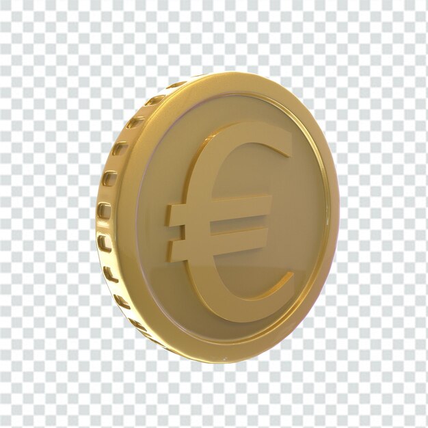 3d ilustración euro moneda icono dinero aislado 3d render