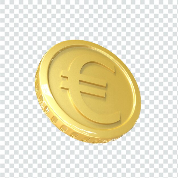PSD 3d ilustración euro moneda icono dinero aislado 3d render