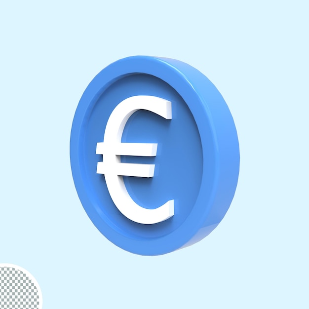 3d ilustración euro moneda pila icono dinero 3d render