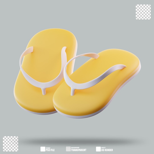 3D Ilustración Flip Flops 3