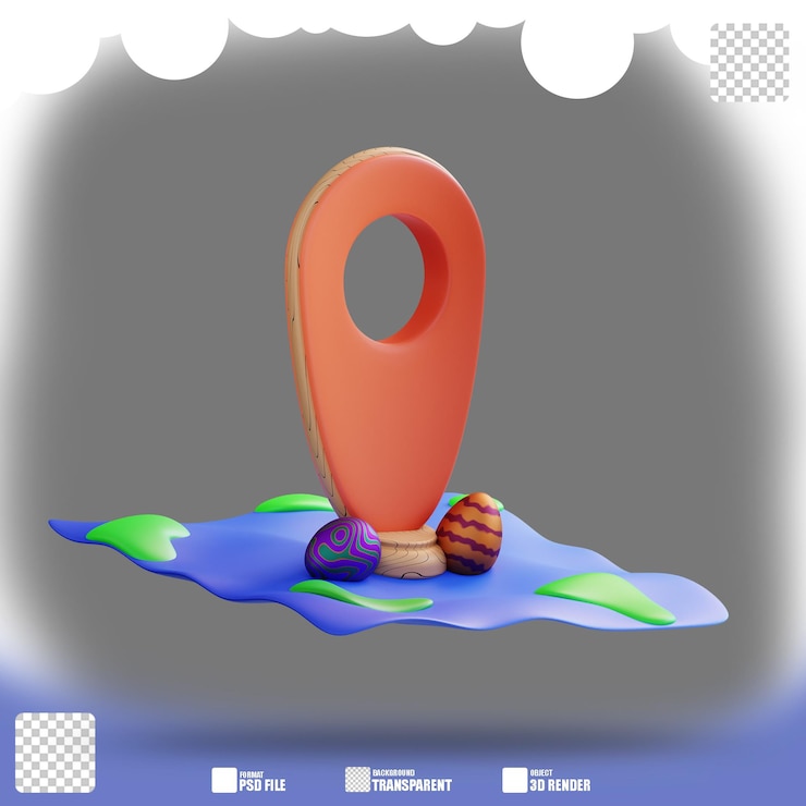 PSD 3d ilustración huevo de pascua ubicación 2