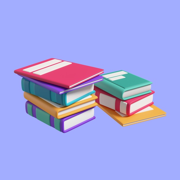 PSD 3d ilustración de libros