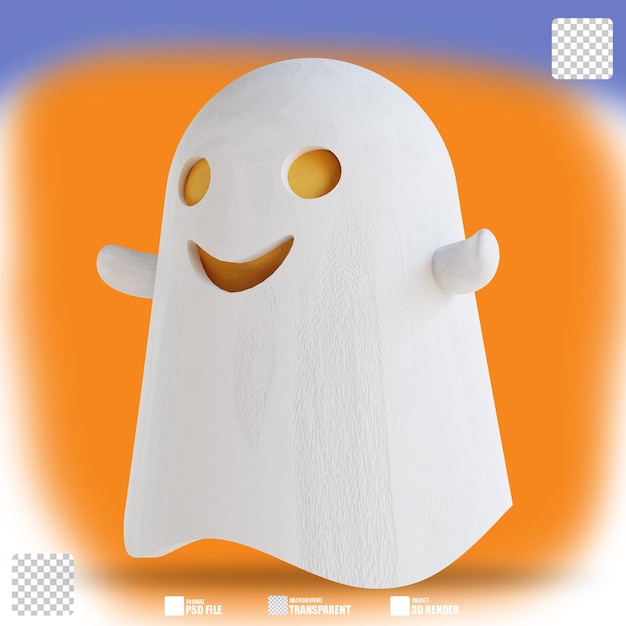 3d ilustración lindo fantasma 8