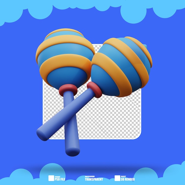 3d ilustración de maracas 4