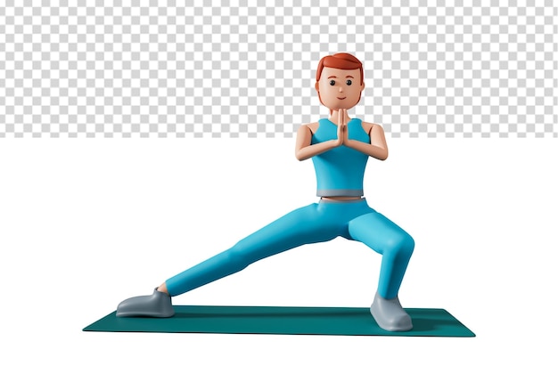 3d ilustración de mujer haciendo ejercicio de yoga