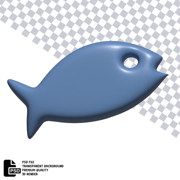 PSD 3d ilustración de pescado