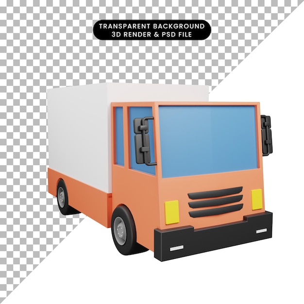 3d ilustración renderizado icono vehículo caja coche transporte 3d render stlye