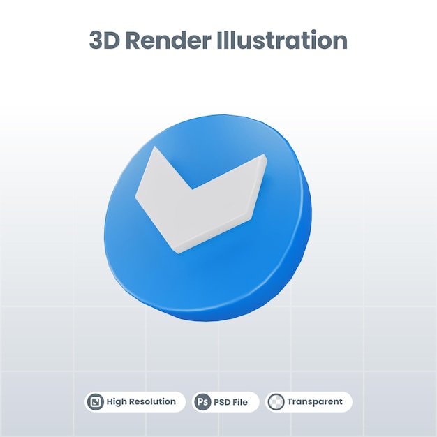 3d ilustración señal de tráfico o icono de flecha de flecha hacia arriba