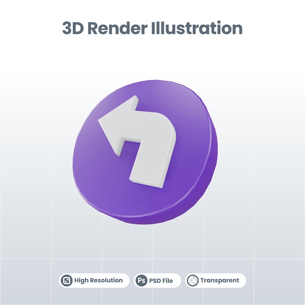 3d ilustración señal de tráfico o icono de flecha de flecha izquierda