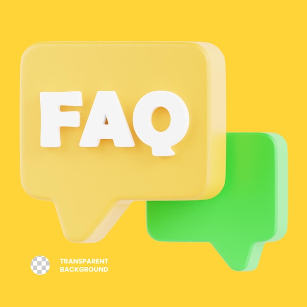 3D Ilustration FAQ Chat Box