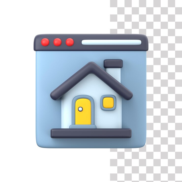 PSD 3d-immobilien-website-illustration