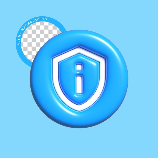 PSD 3d-informationsschild-symbol auf blauem konzept. isolierte ikone.