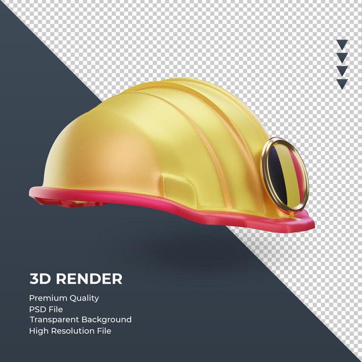 PSD 3d ingeniero bélgica bandera renderizado vista izquierda