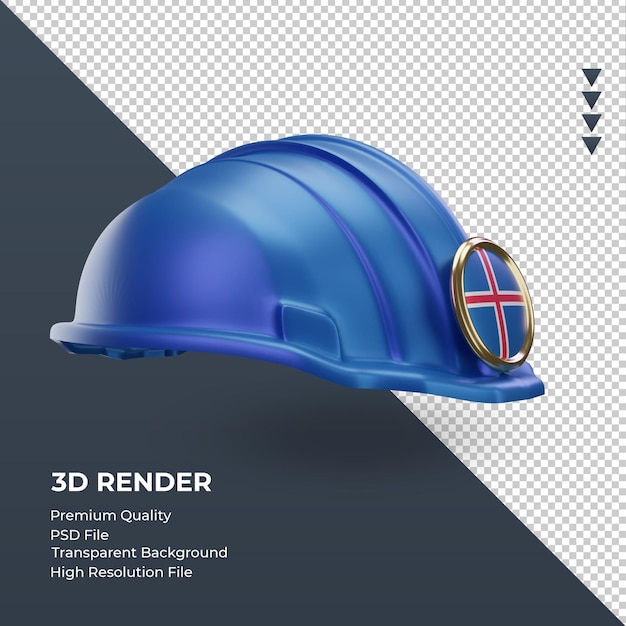 3d ingeniero islandia bandera renderizado vista izquierda