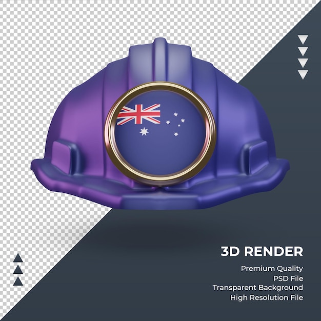 3d-ingenieur australien-flagge, die vorderansicht wiedergibt