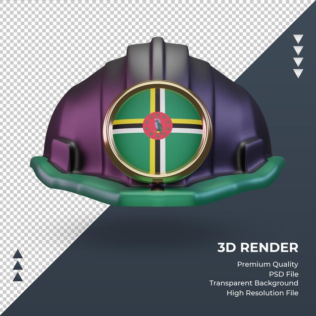 PSD 3d-ingenieur dominica flag rendering vorderansicht