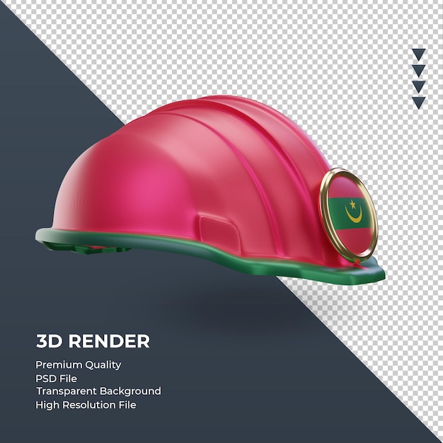 3d-ingenieur mauretanien-flaggendarstellung linke ansicht