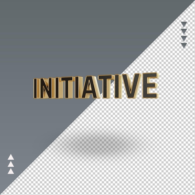 3d Initiative or noir icône rendu vue droite