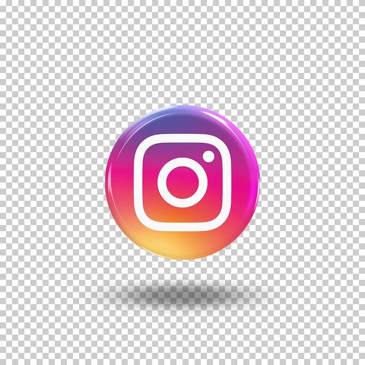 PSD 3d-instagram-ikonen auf der psd