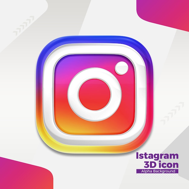 3d instagram logo für soziale medien