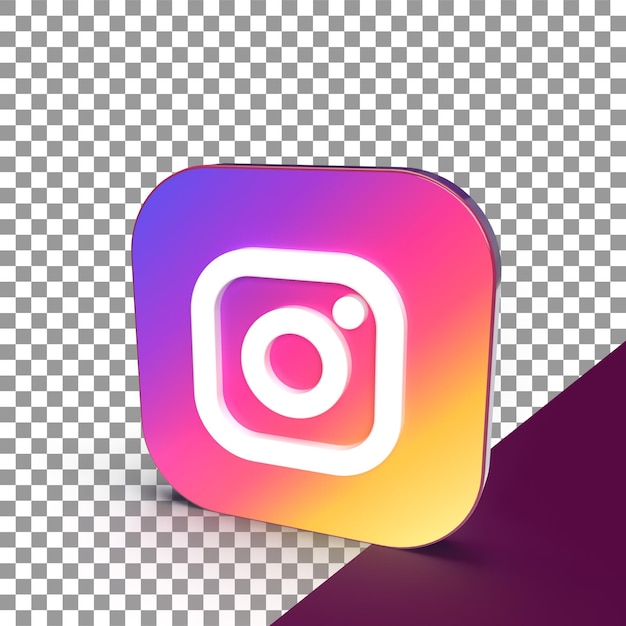 3d-instagram-logo in quadratischer form für soziale medien. hochwertige instagram-button-illustration.