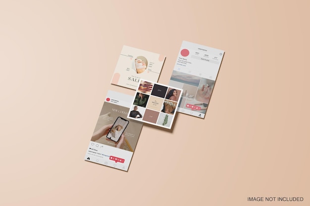 PSD 3d-instagram-story und post-mockup