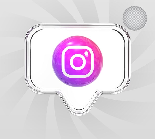 PSD 3d-instagram-symbol für soziale medien