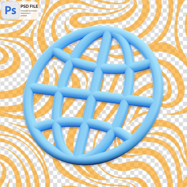 PSD 3d-internet-render-symbol isolierte png-illustration psd-vorlage