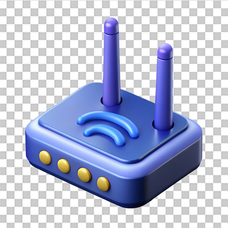 PSD 3d internet wifi router aislado en fondo blanco módem inalámbrico wifi se puede usar para muchos propósitos vector moderno y de moda en estilo 3d