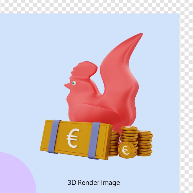 PSD 3d, interpretación, de, euro, dinero, alcancía