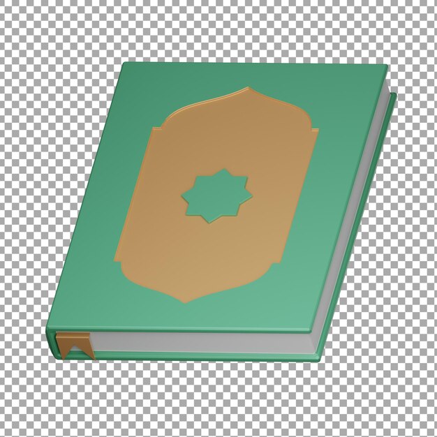 PSD 3d-islamische koran-buchillustration