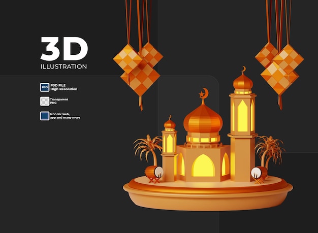 3d islamische podiumsverzierung