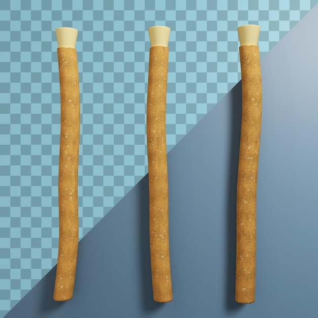 3D Isolado Miswak Siwak la ramita de limpieza de dientes islámica con archivo PSD transparente