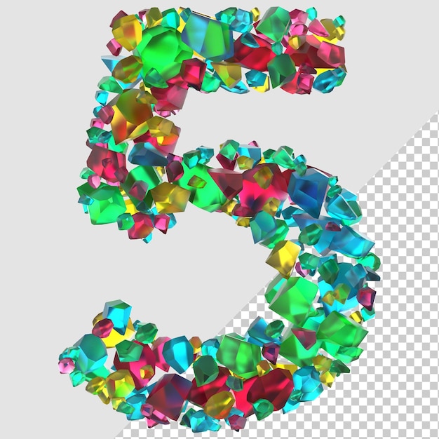 3D isolado renderização de diamante, letra 5