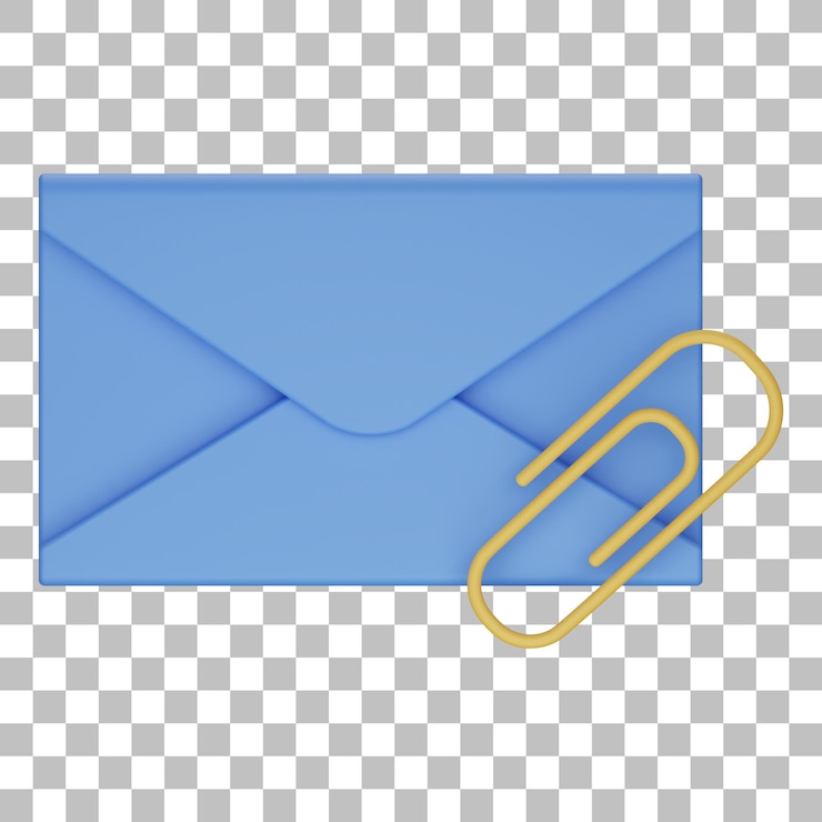 PSD 3d isolated render of attach message icon psd