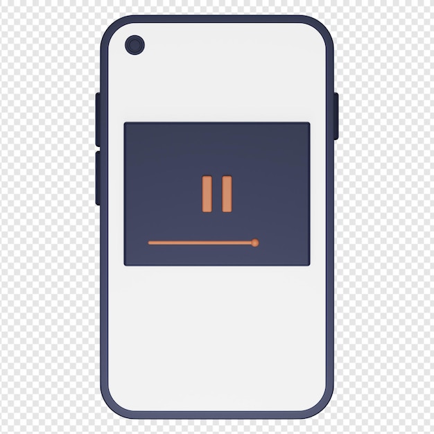 3d isolated render of video player in smartphone icon psd