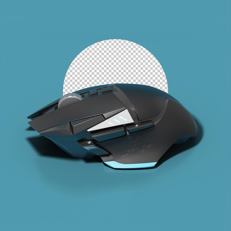 PSD 3d isolated rendered mouse side view