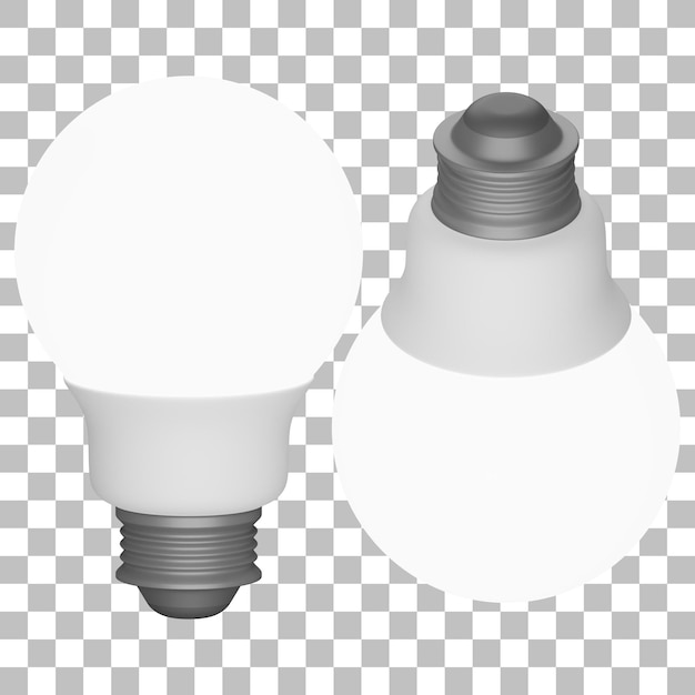 PSD 3d-isolierte darstellung der glühbirnen-lampen-ikone psd