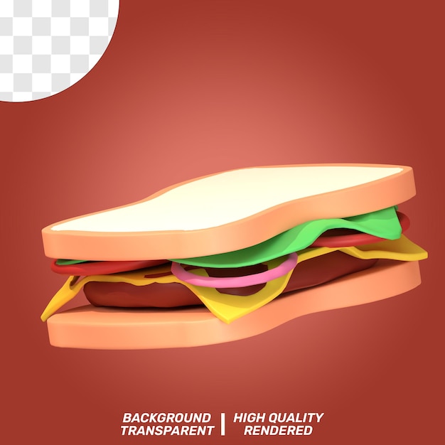 PSD 3d-isolierte illustration köstliches fast-food psd