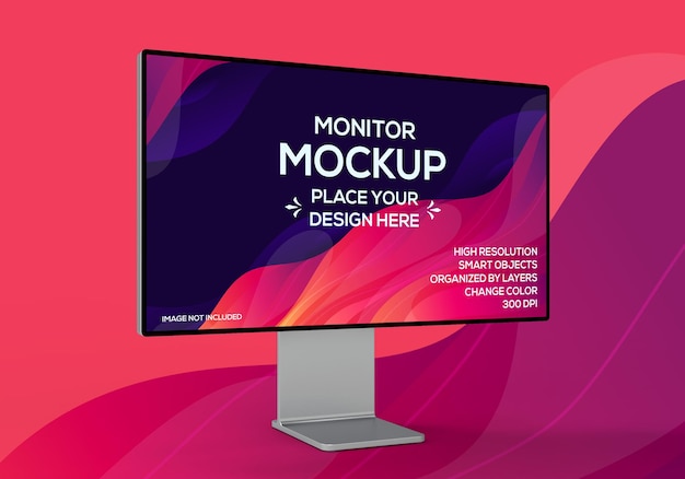 3d isoliertes computermonitor-modelldesign